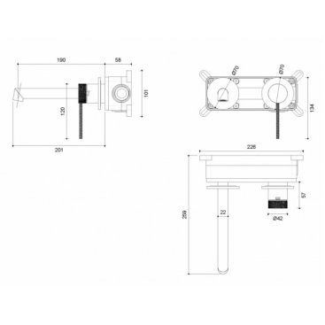 Смеситель для раковины Vincea Rim VBFW-2RM1CH