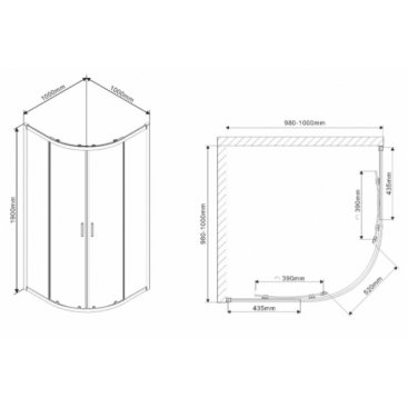 Душевой уголок Vincea Scala VSQ-2SC 100x100