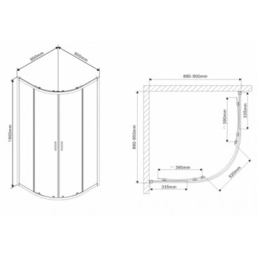 Душевой уголок Vincea Scala VSQ-2SC 90x90