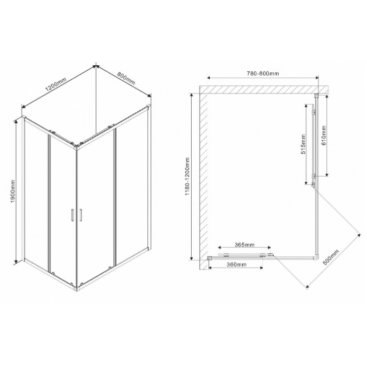 Душевой уголок Vincea Scala VSS-2SC 120x80