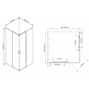 Душевой уголок Vincea Scala VSS-2SC 90x90