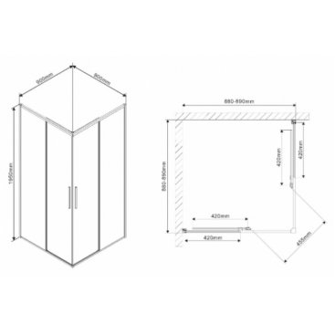 Душевой уголок Vincea Slim VSS-2SL 90x90 черный