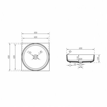 Раковина Vincea Solid Surface VBS-6S16 45 см