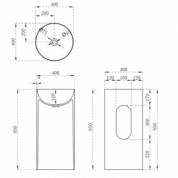 Раковина Vincea Solid Surface VBS-6SP01 40 см