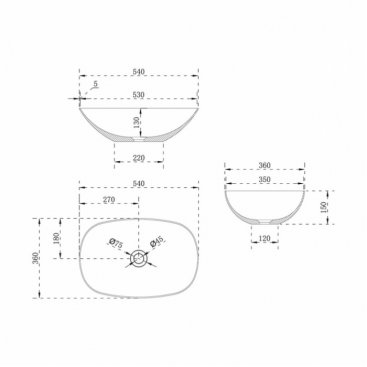 Раковина Vincea Solid Surface VBS-6T12MW 54 см