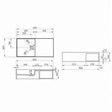 Раковина Vincea Solid Surface VWB-6S1 80 см