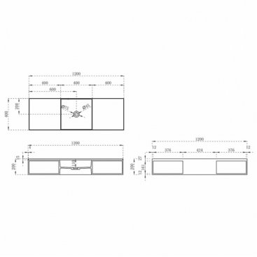 Раковина Vincea Solid Surface VWB-6S2 120 см