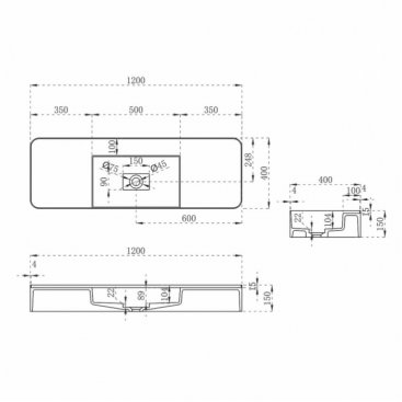 Раковина Vincea Solid Surface VWB-6S3 120 см