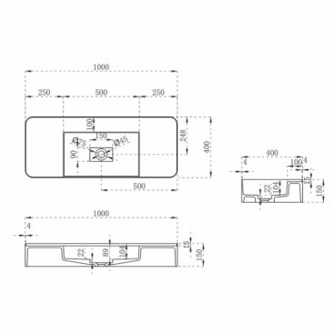 Раковина Vincea Solid Surface VWB-6S3 100 см