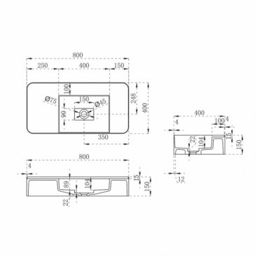 Раковина Vincea Solid Surface VWB-6S4 80 см