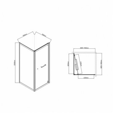 Душевой уголок Vincea Stile VSS-2ST 90x90 правый