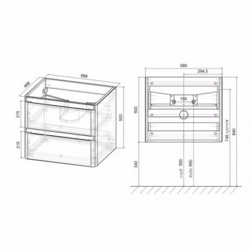 Мебель для ванной Vincea Vico 60 цвет карбон Gray