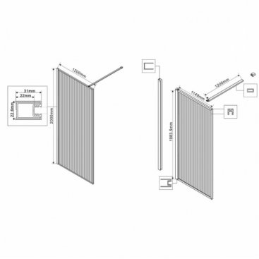 Душевая перегородка Vincea Walk-In VSW-1HP 120 см Black