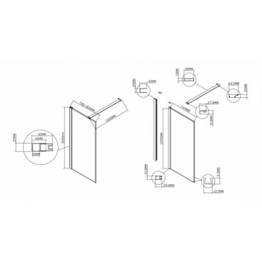 Душевая перегородка Vincea Walk-In VSW-1HS 80 см вороненая сталь