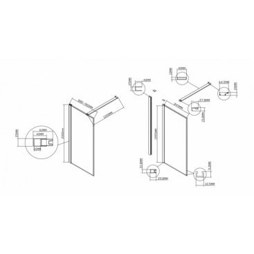 Душевая перегородка Vincea Walk-In VSW-1HS 90 см хром