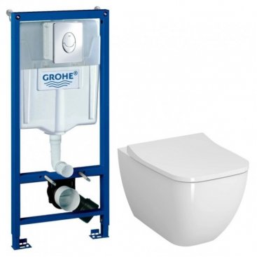 Комплект Grohe Rapid SL 38772001 + Vitra Shift 7742B003-0075 + Grohe Skate Cosmopolitan 38732000 хром глянцевый