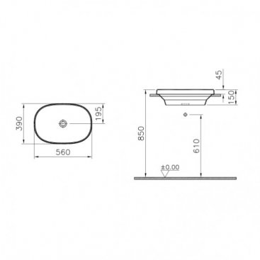 Раковина Vitra Frame 5652B403-0016