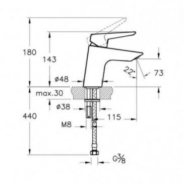 Смеситель для раковины Vitra Solid S A42440EXP