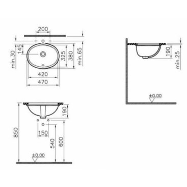 Раковина Vitra Arkitekt 6039B003-0012