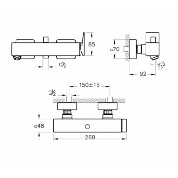 Смеситель для ванны Vitra Brava A42613EXP