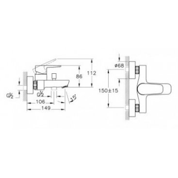 Смеситель для ванны Vitra Flow Soft A4294636EXP