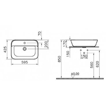 Раковина Vitra Geo 7426B003-0001