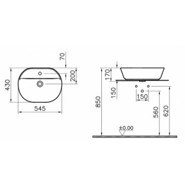 Раковина Vitra Geo 7428B003-0001