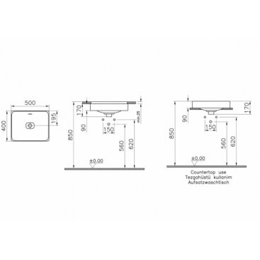 Раковина Vitra Metropole 7534B003-0673