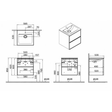 Мебель для ванной Vitra Metropole Edge 60