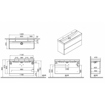 Мебель для ванной Vitra Metropole Pure 120