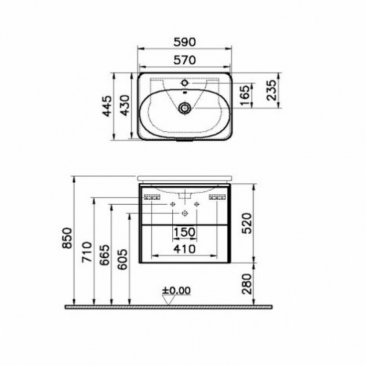 Мебель для ванной Vitra Nest Trendy 60 см