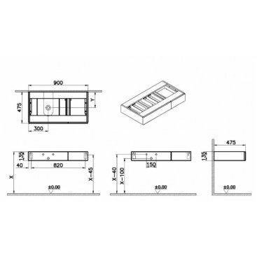 Мебель для ванной Vitra Origin 90 левая дуб