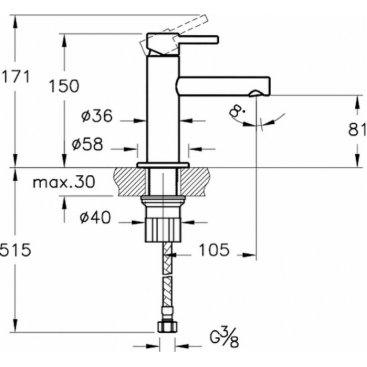 Смеситель для раковины Vitra Origin A4255526