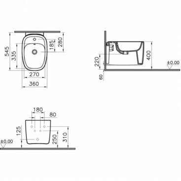 Биде Vitra Plural 7831B401-0288