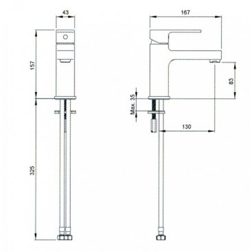 Смеситель для раковины Vitra Q-Line A40775EXP