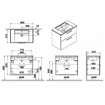 Мебель для ванной Vitra Root 80 кордоба