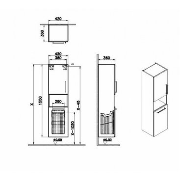 Пенал подвесной Vitra Root 40 с б/к левосторонний белый