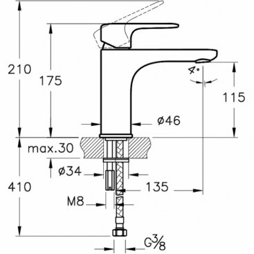 Смеситель для раковины Vitra Root Round A4270626EXP