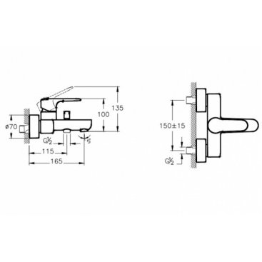 Смеситель для ванны Vitra Root Round A4272536EXP