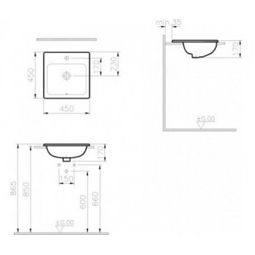 Раковина Vitra S20 5463B003-0001