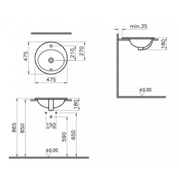 Раковина Vitra S20 5467B003-0001