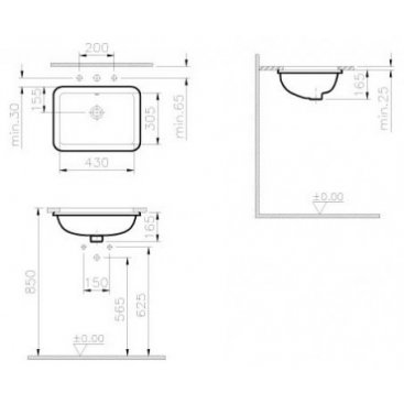 Раковина Vitra S20 5474B003-0618