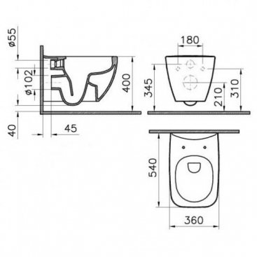 Унитаз подвесной Vitra Shift 7742B003-0075 белый/белый