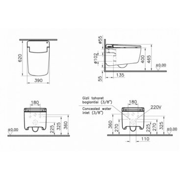 Унитаз Vitra V-Care 7231B403-6216