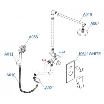 Душевая система WasserKRAFT A16067WHITE