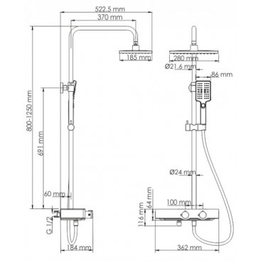 Душевая стойка WasserKRAFT Thermo A11301