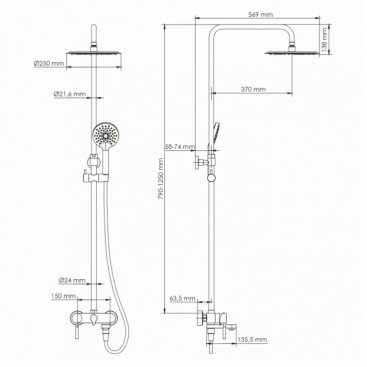 Душевая стойка WasserKRAFT A14201