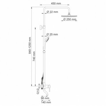 Душевая колонна WasserKRAFT A14401