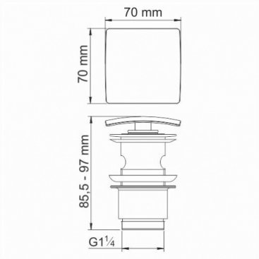 Донный клапан Push-up WasserKRAFT A164