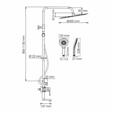 Душевая стойка WasserKRAFT A166.117.101.087.CH